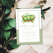 Gingham Greenery Sweet Pea In Pod Baby shower Kaart