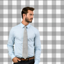 Gingham Grey op witte strepen