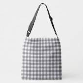 Gingham grijs en wit. Shepherd's Check Crossbody Tas (Achterkant)