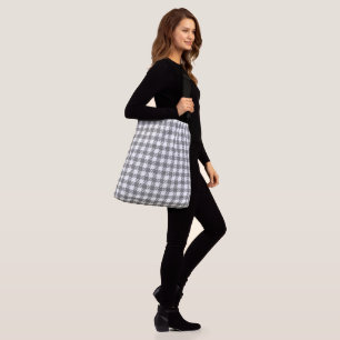 Gingham grijs en wit. Shepherd's Check Crossbody Tas