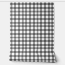 Gingham grijs klassieke topkeuze behang