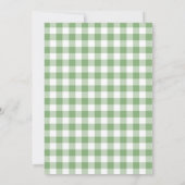 Gingham groene geruite babyshower uitnodiging (Achterkant)