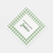 Gingham groene ruit baby shower servet (Hoek)
