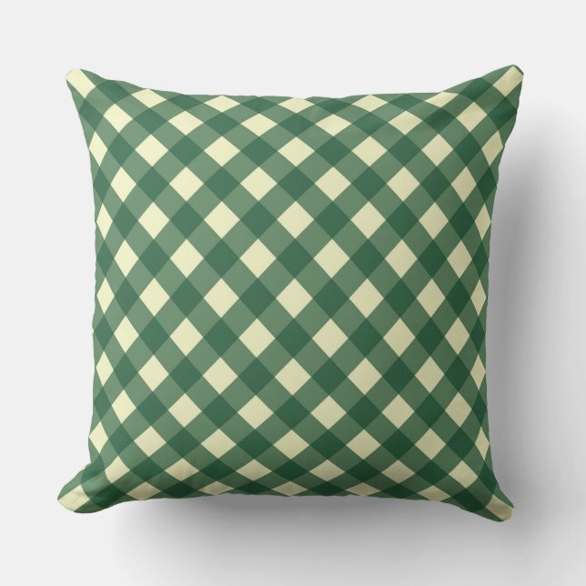 GINGHAM - GROENEN EN ROOM KUSSEN (Voorkant)