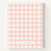 Gingham haalt blush roze vinnen notitieboek (Achterkant)