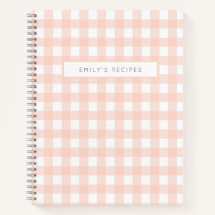 Gingham haalt blush roze vinnen notitieboek