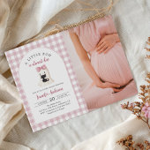 Gingham Halloween Ghost Girl Baby shower Foto Kaart