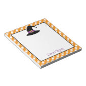 Gingham Halloween Witch Pet Persoonlijk Notitieblo Notitieblok (Schuin)