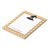 Gingham Halloween Witch Pet Persoonlijk Notitieblo Notitieblok (Linkerzijde)