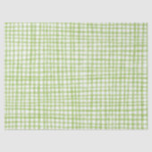 Gingham Hand-Drawn Modern Cute Green White Preppy Tissuepapier (Voorkant)