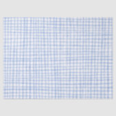 Gingham Hand-Drawn Modern Schattige Blauw Wit Prep Tissuepapier (Voorkant)