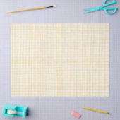 Gingham Hand-Drawn Modern Schattige Geel Wit Prepp Tissuepapier (Craft)