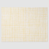 Gingham Hand-Drawn Modern Schattige Geel Wit Prepp Tissuepapier (Voorkant)