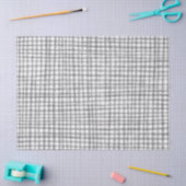 Gingham Hand-Drawn Modern Schattige Grijs Wit Prep Tissuepapier (Craft)