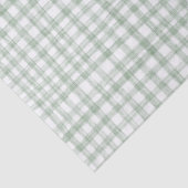 Gingham Hand-Drawn Modern Schattige Groen Wit Prep Tissuepapier (Detail)