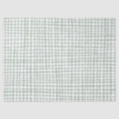 Gingham Hand-Drawn Modern Schattige Groen Wit Prep Tissuepapier (Voorkant)