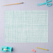 Gingham Hand-Drawn Modern Schattige Groen Wit Prep Tissuepapier (Craft)