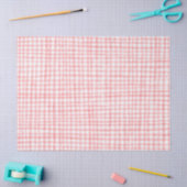 Gingham Hand-Drawn Modern Schattige Rood Wit Prepp Tissuepapier (Craft)