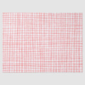 Gingham Hand-Drawn Modern Schattige Rood Wit Prepp Tissuepapier (Voorkant)