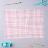 Gingham Hand-Drawn Modern Schattige Roze Witte Pre Tissuepapier (Craft)