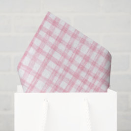 Gingham Hand-Drawn Modern Schattige Roze Witte Pre Tissuepapier