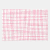 Gingham Handgetekend Modern Mooie Roze Witte Prepp Inpakpapier Vel (Voorkant 3)