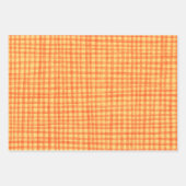 Gingham Handgetekend Modern Schattig Rood Geel Pre Inpakpapier Vel (Voorkant)