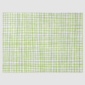 Gingham Handgetekende Moderne Cute Groen Witte Pre Tissuepapier (Voorkant)