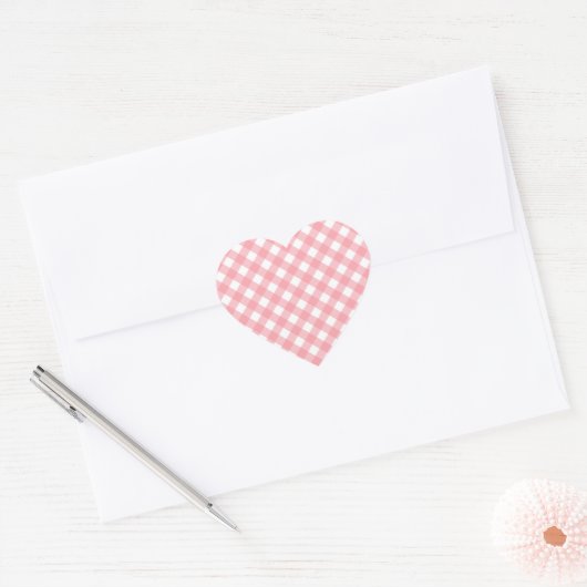 Gingham hart Stickers (Envelop)