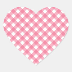 Gingham hart Stickers