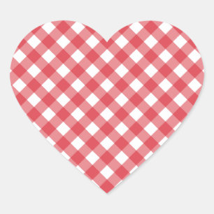Gingham hart Stickers