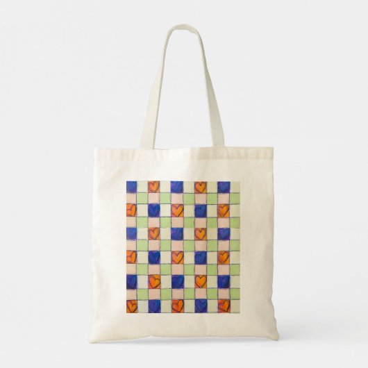 Gingham hart winkelen Tas (Achterkant)