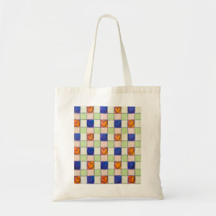 Gingham hart winkelen Tas