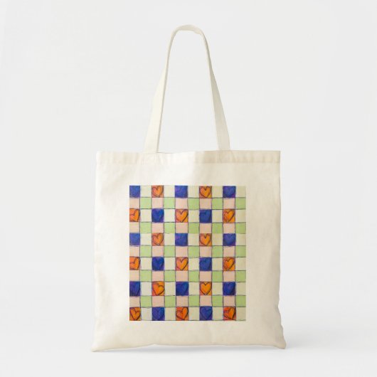 Gingham hart winkelen Tas (Voorkant)