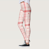 Gingham-harten • Klassieke zoete Valentijn-naadloo Leggings (Links)