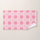 Gingham harten roze badhanddoek set bad handdoek (Handdoek)