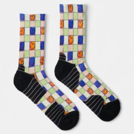 Gingham hartpatroon sokken