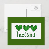 Gingham Hearts Ireland Briefkaart (Voorkant / Achterkant)