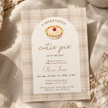 Gingham Herfst Kleine Moppertje Kers Baby Shower 