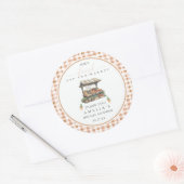 Gingham Herfst Verse Uit De Markt Bruiloft Feest Ronde Sticker (Envelop)