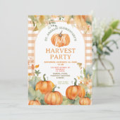 Gingham-herfstfestivaluitnodiging Oogstfeest Kaart (Staand voorkant)