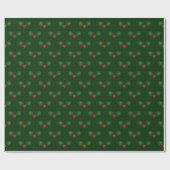 Gingham Holly Berries Cadeaupapier (Vlak)