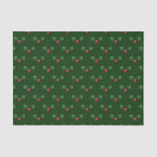Gingham Holly Berries Tissuepapier (Voorkant)