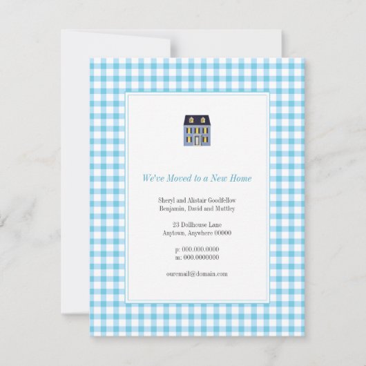 Gingham Home Moving Announcement Aankondiging (Voorkant)