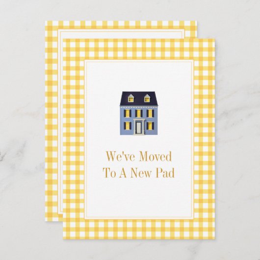 Gingham Home Moving Briefkaart (Voorkant / Achterkant)