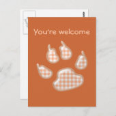 gingham - hondenpoot - sinaasappel briefkaart (Voorkant / Achterkant)