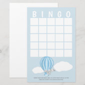 Gingham Hot Air Balloon Baby shower Bingo Briefpapier (Voorkant / Achterkant)