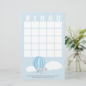 Gingham Hot Air Balloon Baby shower Bingo Briefpapier (Staand voorkant)