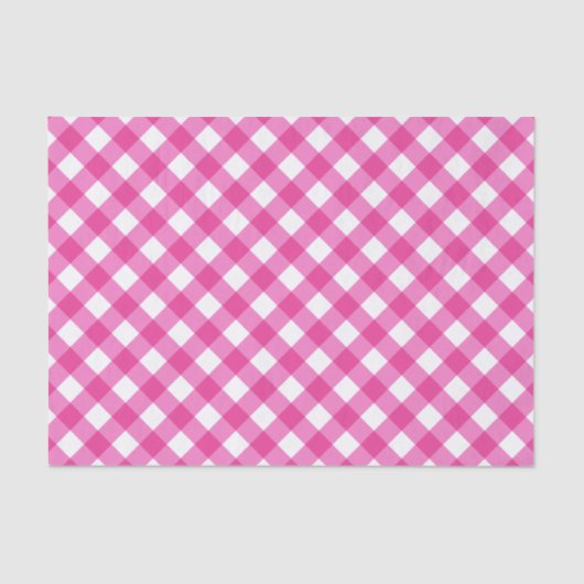 Gingham Hot Pink en White Pattern Tissuepapier (Voorkant)