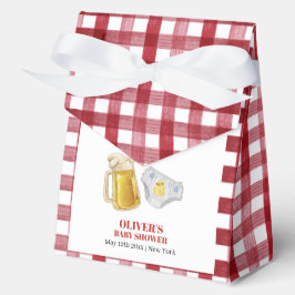Gingham Huggies Chuggies Beer Diaper Baby Shower  Bedankdoosjes